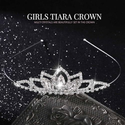 Yean Silver Crystal Tiara Crowns Rhinestone Birthday Crowns Headband Tiaras for Women