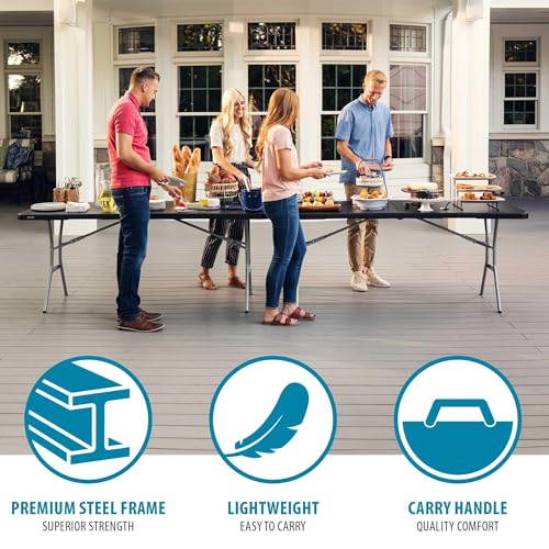 LIFETIME 6-Foot Fold in Half Table, Light Commercial, Black