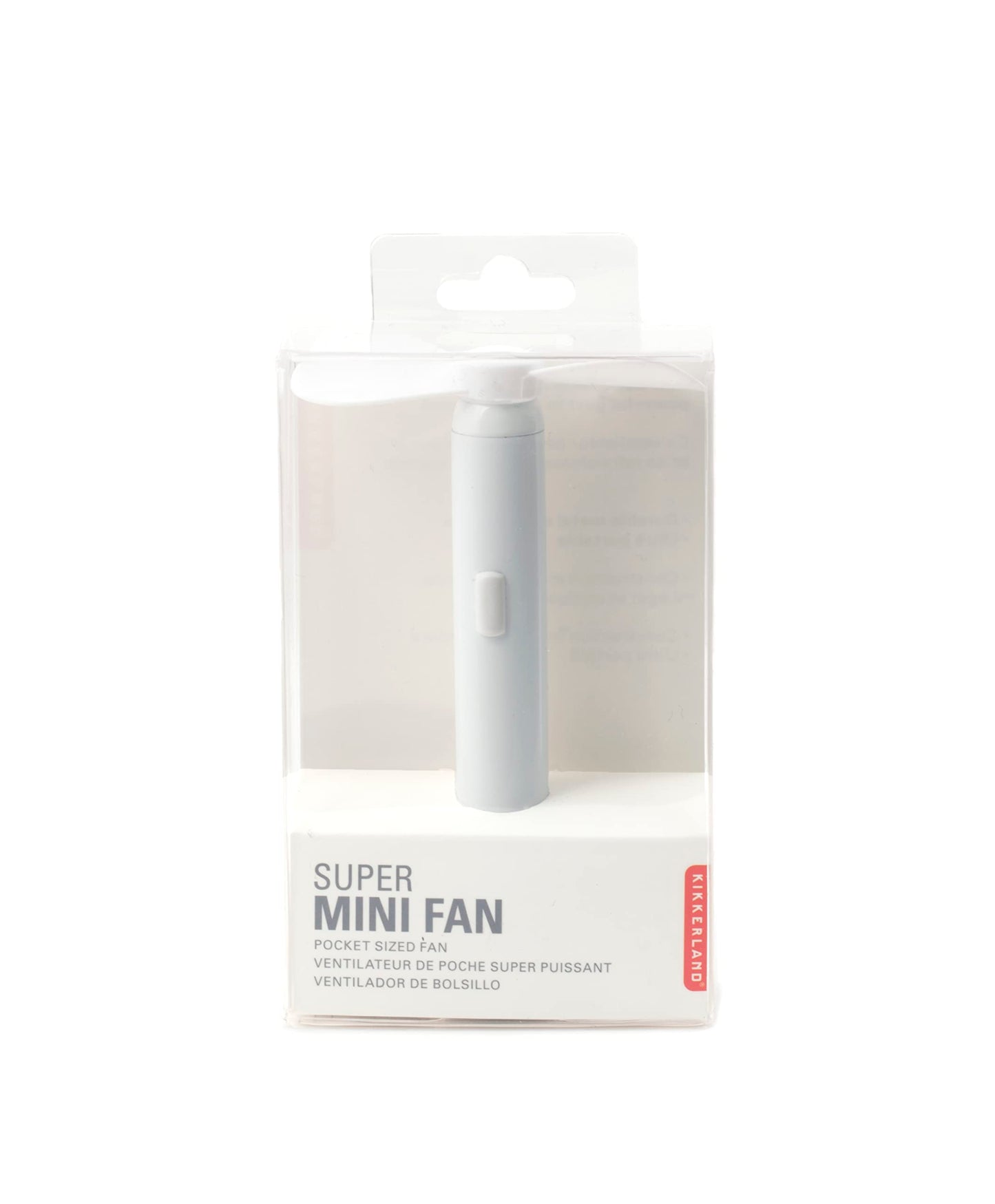 Kikkerland Handheld The Super Mini Compact Portable Brass Metal Pocket Sized Small Fan, Battery Operated (Aaa), In Blue/Black/Re
