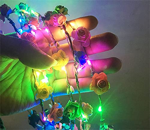 REQO Led Flower Crown 12pcs,Light Up Flower Crown Headband For Girls,Women,Kid, For Halloween Cosplay Christmas Birthday W...