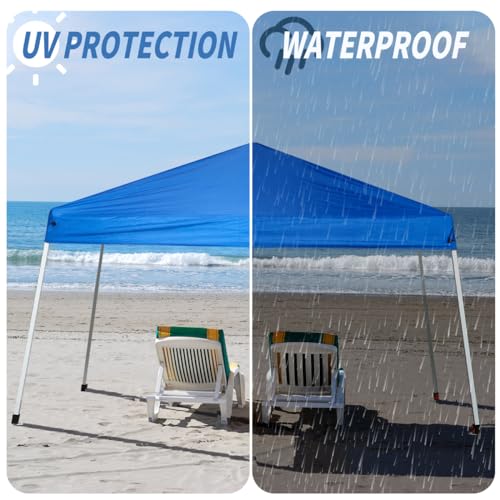10x10FT Canopy Replacement Top Only, Waterproof Pop-Up Canopy Tent Top Cover with Ropes, Instant Canopy Top Sunshade Silve...