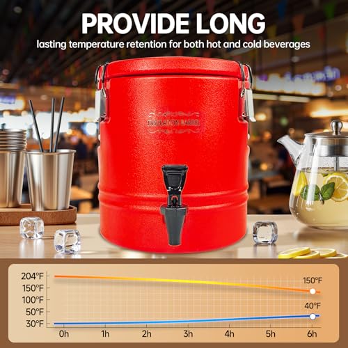 Finopro Insulated Beverage Dispenser 12L, Hot & Cold Drink Dispenser with 304 Stainless Steel Interior, Portable Water Coo...