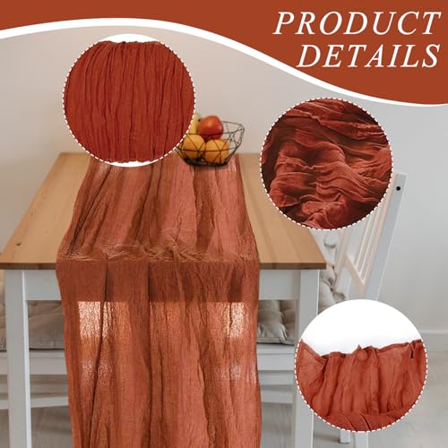 12 Pack Cheesecloth Table Runner, Runner Gauze Boho Wedding Decor Romantic Table Runner for Wedding Birthday Party(35" x 1...