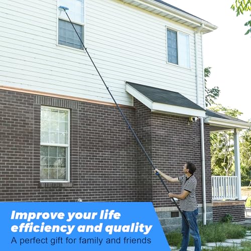 Carbon Fiber Extension Pole 4.7-24FT Telescoping Paint Roller Extendable Pole Lightweight Sturdy Extension Poles with Univ...