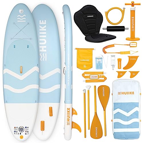 HUIIKE Inflatable Paddle Board for Adults with Accessories Included, Oar, Fins, Pump. Stand Up Paddleboard Great Stability...