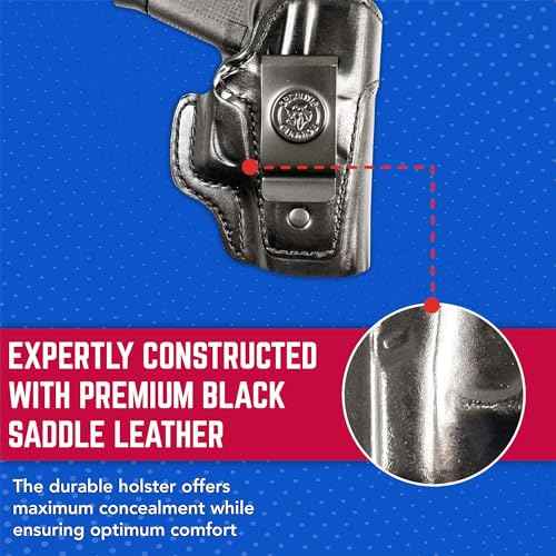 DeSantis Inside Heat IWB Holster - Concealed Carry Gun Holster, Leather Holster IWB for Pistols, Compatible with the GLOCK 43, 43X - Right Hand Draw, Black