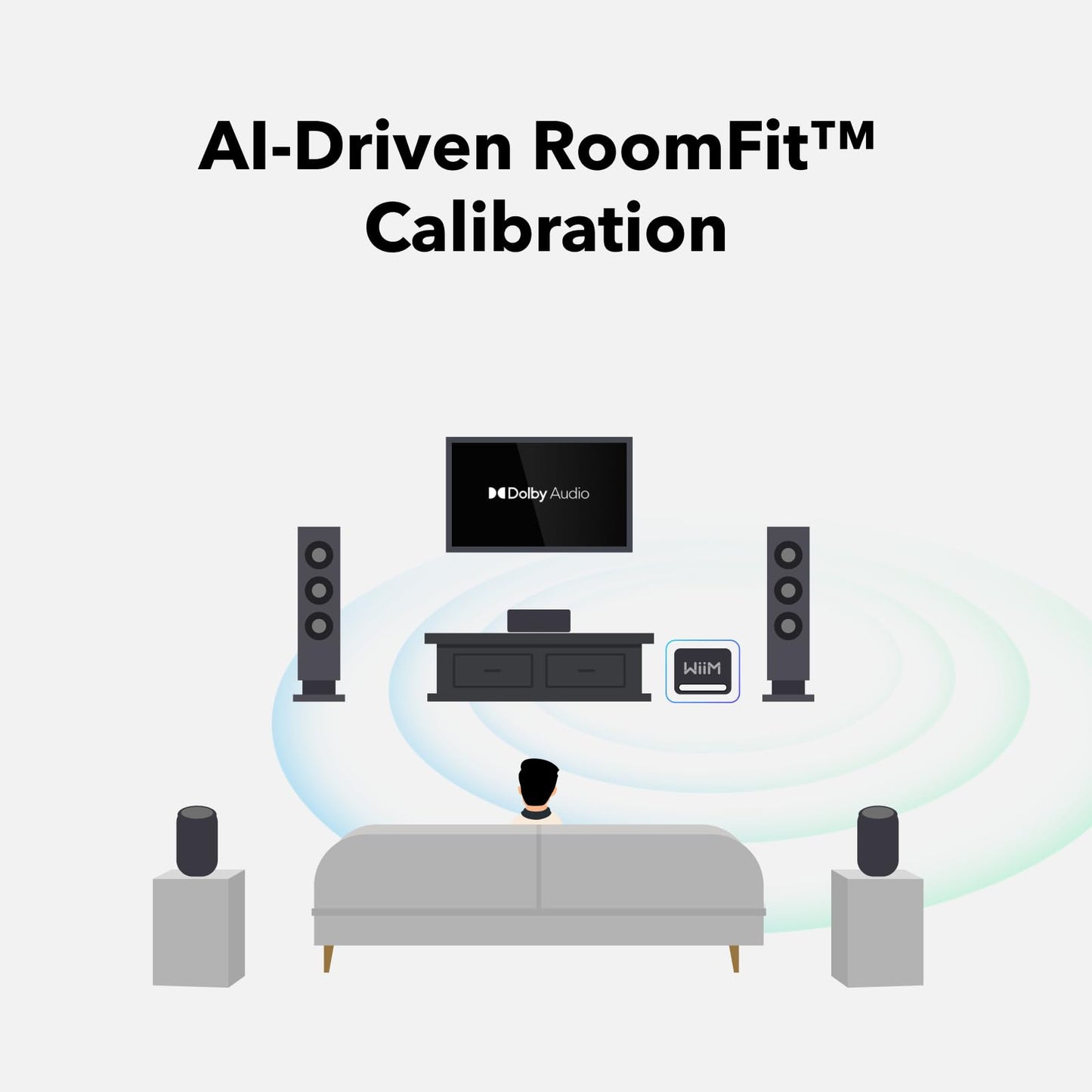 WiiM Sub Pro 8" Wireless Smart Subwoofer - 250W, AI RoomFit, Wi-Fi 6, Bluetooth 5.3, Deep Bass, Black
