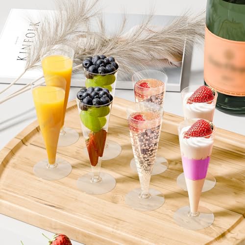 Plastic Champagne Flutes Disposable Champagne Glasses - 40 Pack 4.5Oz Clear Mimosa Cocktail Cups Bulk for Wedding Valentin...