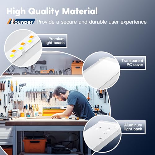 BBOUNDER 10 Pack 4FT LED Wraparound Light with 3CCT Selectable, 4000K/5000K/6500K, Super Bright 5500LM 50W 4 Foot Fluoresc...