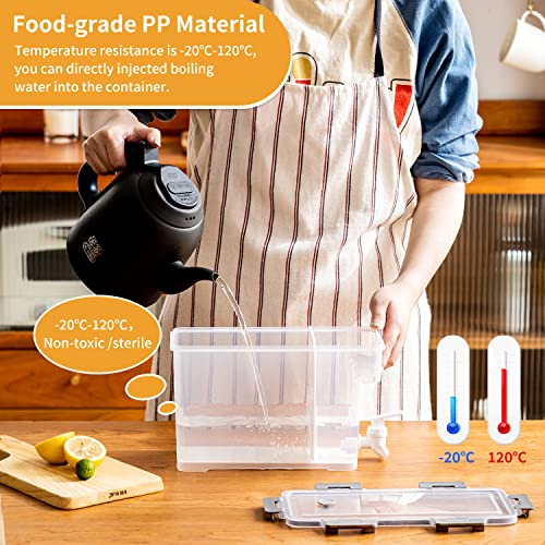 Cold Kettle with Faucet, 6L Refrigerator Juice Water Pitcher, Home Plastic Beverage Dispenser, Filter Drink Container for ...