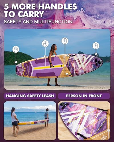 WETARE 11'6"x35" Inflatable Paddle Board, 450lbs Extra Wide Stand Up Sup Board for Adults, Blow Up Paddleboard Kayak Non-S...