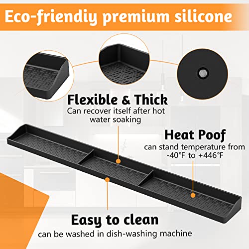 Foeacry 30 Inch Silicone Stove Top Shelf Magnetic for Kitchen Gadgets, Soft Flexible Strong Magnetic Heat Resistant Spice ...