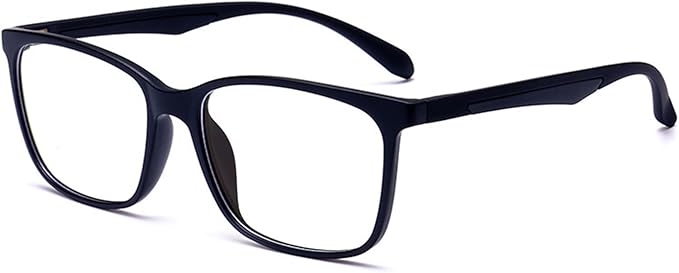 ANRRI Blue Light Blocking Glasses, Anti Eyestrain Lens Lightweight Frame Eyeglasses, Black, Men/Women
