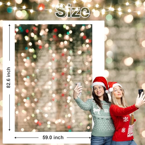Avezano Christmas Bokeh Halos Photography Backdrop for Children Kids Portrait Photoshoot Glitters Light Bokeh Merry Xmas P...