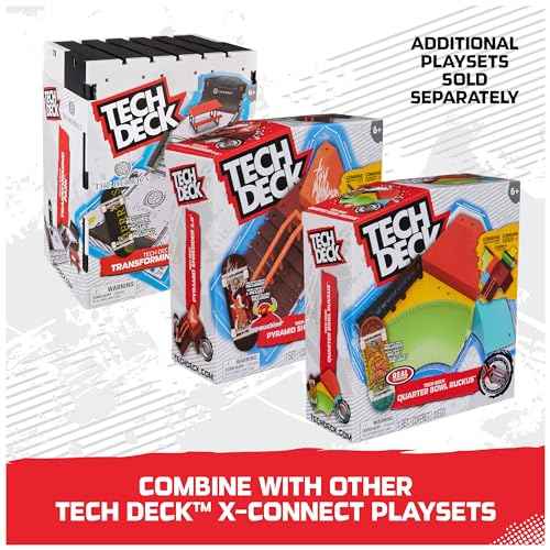 Tech Deck, Quarter Bowl Ruckus X-Connect Park Creator, Customizable and Buildable Ramp Set with Exclusive Fingerboard, Kids Toy for Ages 6 and up