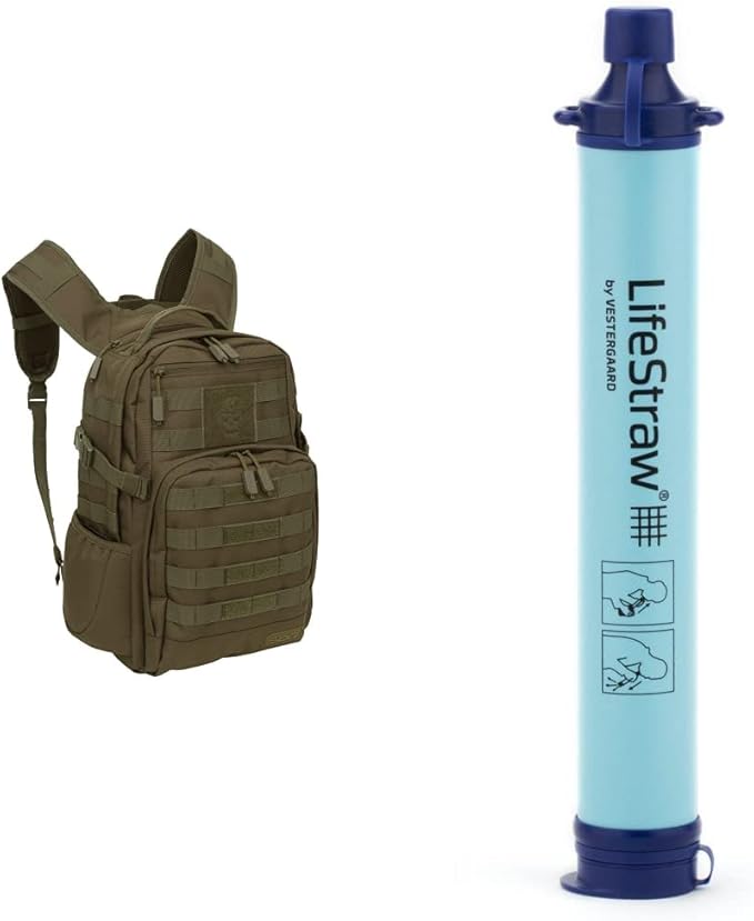SOG Specialty Knives & Tools Ninja Tactical Daypack Backpack, Olive Drab Green, One Size & LifeStraw Personal Water Filter...