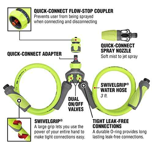 Flexzilla Marine Twin Outboard Flush Kit, 6-Piece 5/8" 3/4" - 11 1/2 GHT - HFZGSK01