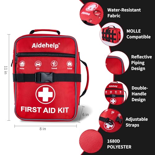 520 Pieces Premium First Aid Kit - Large Emergency Medical Kit for Survival, Car, Home, Travel, Camping, Backpack, Hiking,...