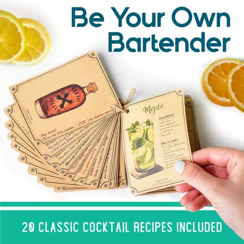 Modern Mixology 8-Piece Cocktail Shaker Set with Velvet Bag | Complete Cocktail Kit Gift Set | Top Bartender Gifts for Men...