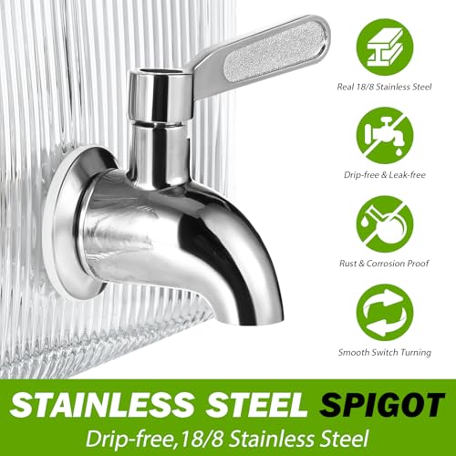 1 Gallon Drink Dispensers for Parties,Beverage Dispenser for Fridge with Leakproof Stainless Steel Spigot, Ideal for Wate...