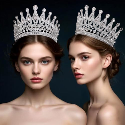 Tiaras and Crowns for Women,Wedding Tiara for Bride,Rhinestone Queen Crown,Crystal Costume Hair Accessories for Birthday P...