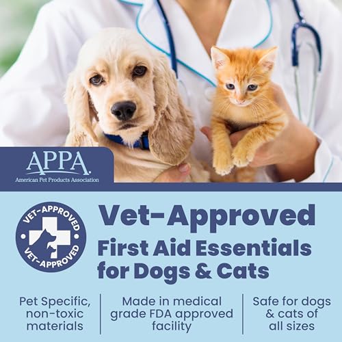 Dog First Aid Kit - Vet Approved Pet First Aid Supplies to Treat Dogs & Cats in an Emergency - Pet First Aid Kit Guide, Ti...
