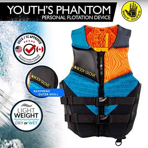Body Glove Phantom Youth USCGA PFD Life Vest-ORG/BLU-Youth