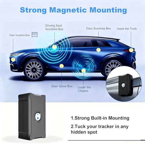 GPS Tracker for Vehicles Cars Long Battery Life to 90 Days, Strong Magnet, Unlimited Range, Geo-Fence, 4G Real Time Car Tr...