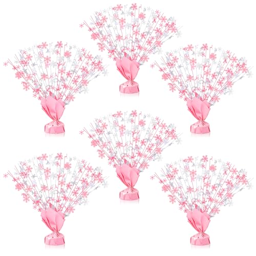 Ceenna 6 Pcs Winter Wonderland Decoration Snowflake Table Decorations Winter Metallic Gleam Foil Spray Centerpieces Christ...