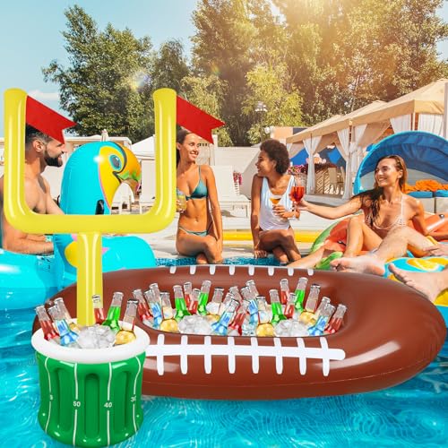 Zhanmai 2 Pcs Inflatable Football Drink Cooler Football Party Supplies Inflatable Cooler for Sports Party Favor Decorations