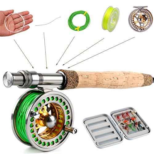 Sougayilang Fly Fishing Rod Reel Combos with Lightweight Portable Fly Rod and CNC-machined Aluminum Alloy Fly Reel,Fly Fishing Complete Starter Package