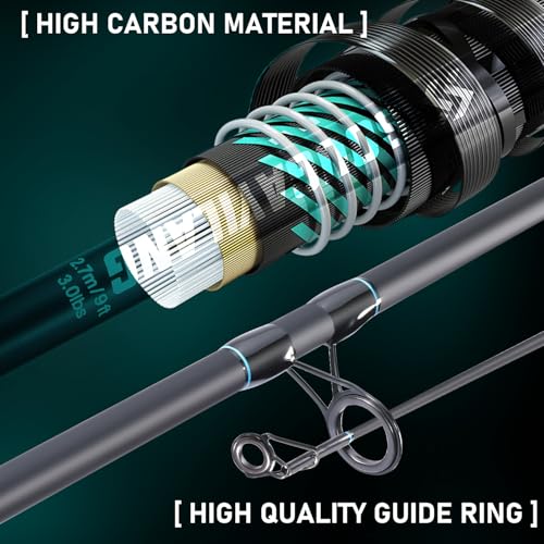 Sougayilang Surf Fishing Rod Combo Medium/Heavy 3 Piece Baitfeeder Spinning Combo with 4000 Size Reel for Travel