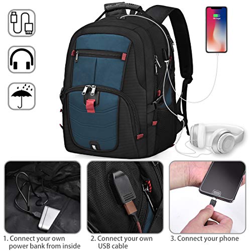 NUBILY Laptop Backpack 17 Inch Waterproof Extra Large TSA Travel Backpack Anti Theft College Business Mens Backpacks with ...