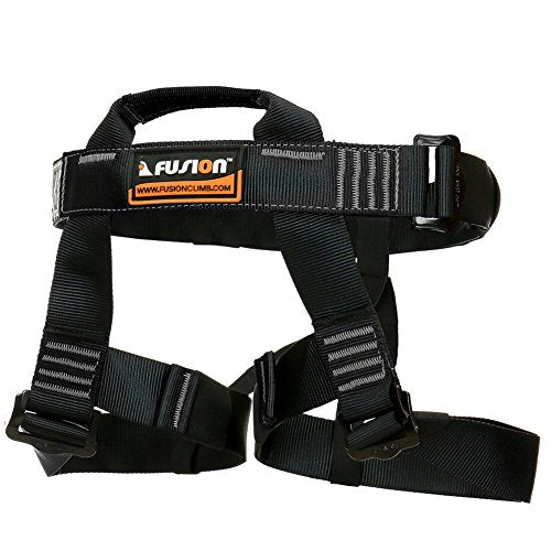 Rock Climbing Harness - Fusion Climb® - (5,000 LBS Rated) Professional Half Body Harness for Mountaineering, Tree Climbin...
