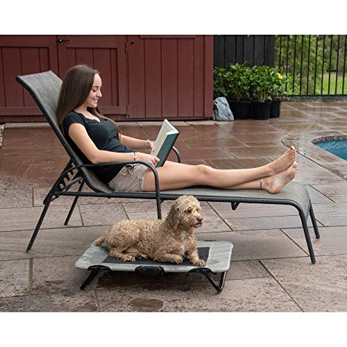 Pet Gear Lifestyle Pet Cot Elevated Bed, No Assembly Required, Premium Tear Resistant Cooling Mesh, Indoor & Outdoor, Ligh...
