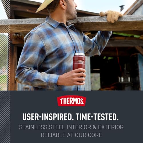 THERMOS Stainless King Vacuum-Insulated Travel Tumbler, 16 Ounce, Matte Steel