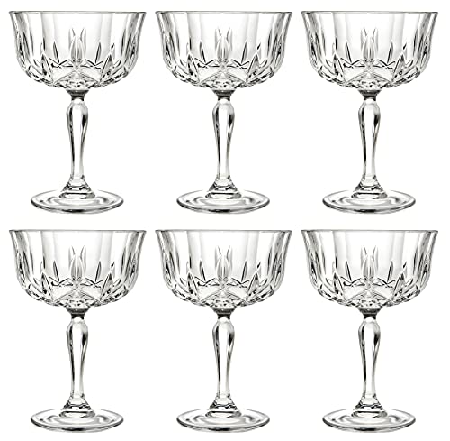 Barski Champagne Glasses - Flute - Saucer - Belle Coupe - Set of 6 Glasses - Glass - Beautifully Designed - Each Glass is ...