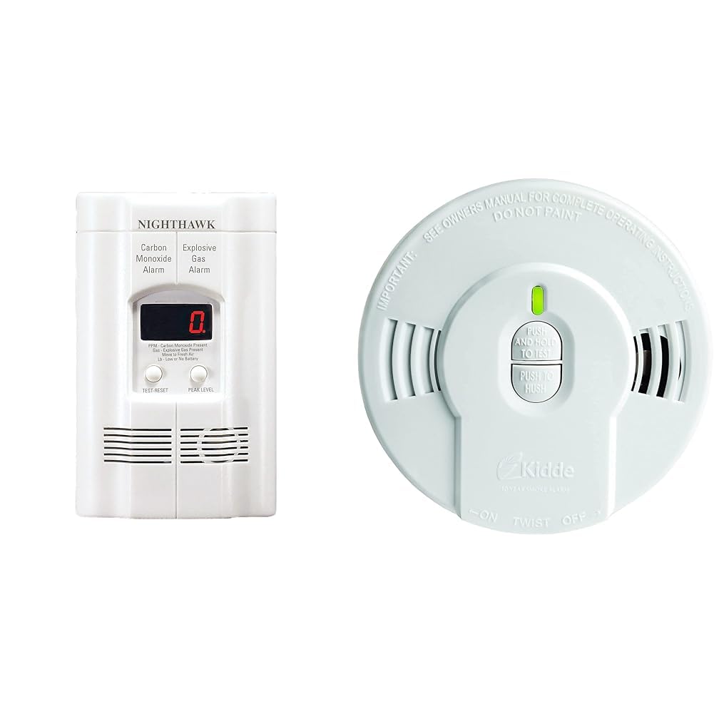 Kidde Carbon Monoxide Detector & Smoke Detector, 10-Year Battery, LED Indicators, Replacement Alert, Test-Reset Button