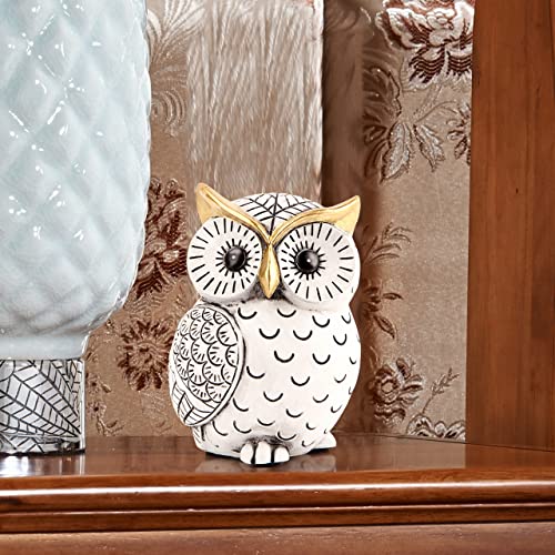 Owl Statue for Home Decor Accents,Owl Decor for Bookshelf Bedroom Living Room Office Table Desk Mantle TV Stand Boho Decor...