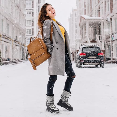HISEA Snow Boots for Women Waterproof, Warm Fleece Lined Rain Boots for Winter Ski Cold Weather