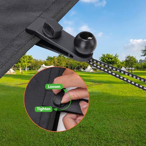 Tarp Clips Heavy Duty Lock Grip, 20 Pack Tarp Clamps Heavy Duty, Shark Tent Fastener Clips Holder, Pool Awning Cover Bunge...