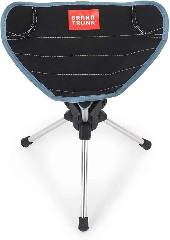 GRAND TRUNK Compass 360° Swivel Camping Stool – Ultra-Light, Foldable & Rotating Travel Chair – Compact & Durable for Outd...