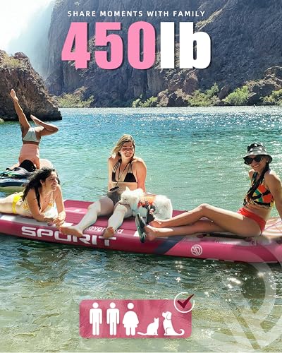 SPORIT 11'6×35" Super Wide Inflatable Stand Up Paddle Board, Ultra Stable SUP Board for Adults, 450lb Capacity with Should...