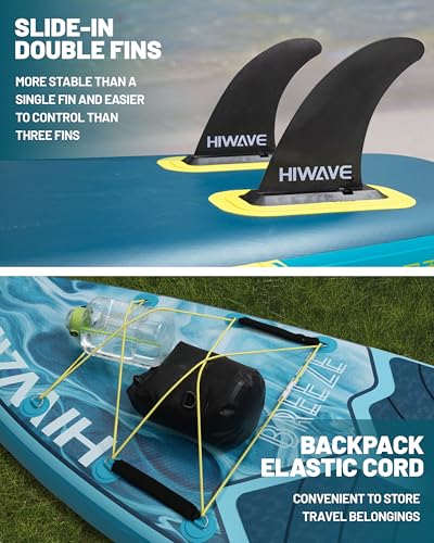 Hiwave Inflatable Stand Up Paddle Board 11’*34”*6” Sup Board, 420lbs Capacity Adult&Youth Paddle Board, Pet Friendly for O...