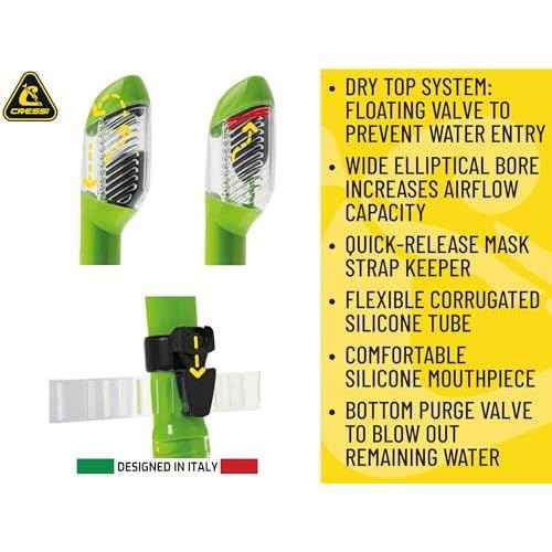 Cressi Scuba Diving Snorkeling Kit - Freediving Mask & Dry Snorkel - F1 & Supernova Dry: Designed in Italy