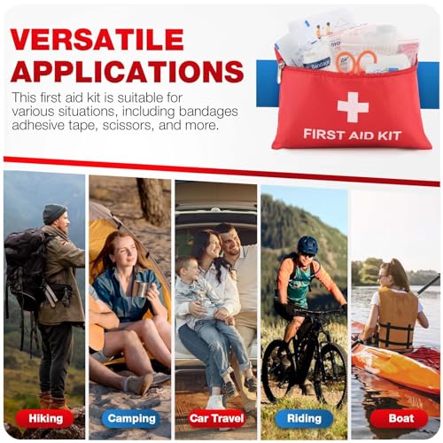 First Aid Kit for Home Car Travel 107 Piece Emergency Kits for Hiking Camping Small Trauma Kit for Boat Vehicle Lightweigh...