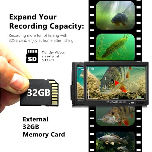 Underwater Fishing Camera FishPRO® HD720P - w/DVR-External 32GB Card, 7'' Ice Fishing Camera [Aluminum Box], Fish Finder I...