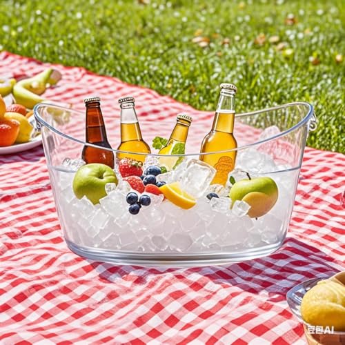 1pcs 6L Ice Bucket with 1pc Scoops and 1 Wine Beer BottleOpener,Large Clear Acrylic Ice Bucket for for Wine Champagne Mimo...