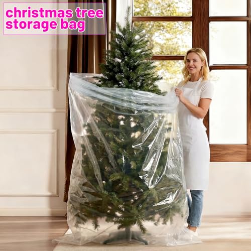 2 Pcs 98.4 x 59 Inches Large Balloon Bags for Transport, Christmas Tree Disposal and Storage Bag, Clear Balloon Drop Bag, ...