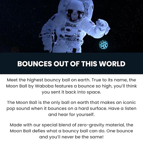 Waboba Gradient Moon Ball 2 Pack - Super Bouncy Wall Balls for Kids and Teens - Outdoor Sports Toy Gift - Rainbow & Undersea